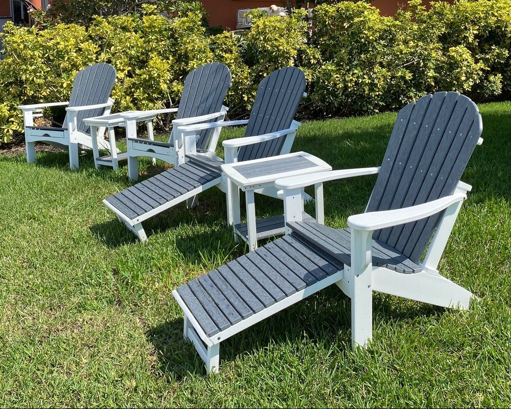 Adirondack with ottoman on the grass