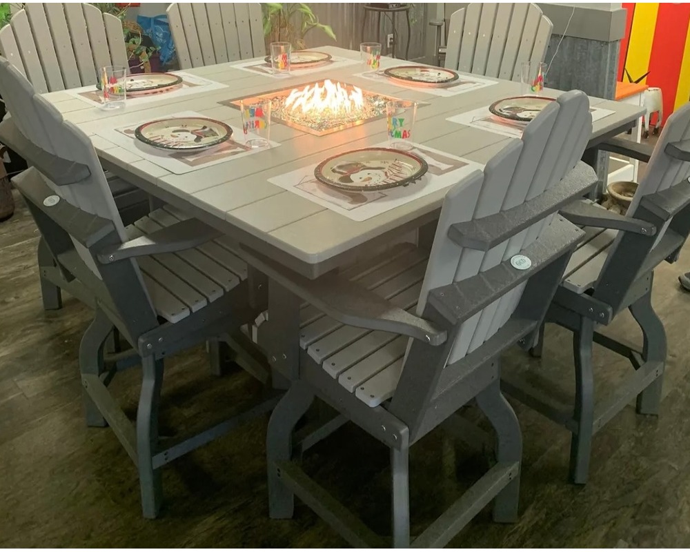 60in Square Counter Height fire table
