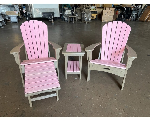 Adirondack chairs with ottoman