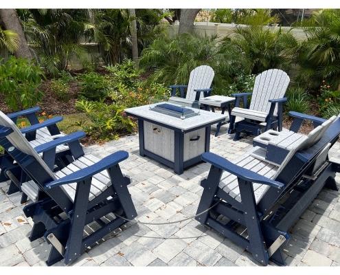 Backyard fire table set