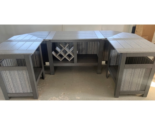backside of sectional entertainer bar