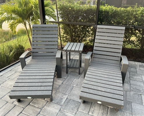 chaise loungers with Classic End Table Slate