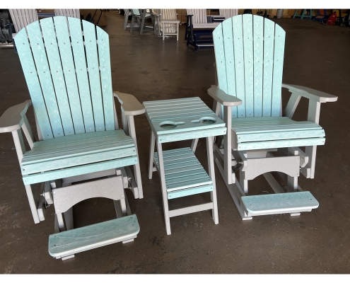 2ft Gliders in Counter Height with A-frame end table in counter height light gray/opens sea's