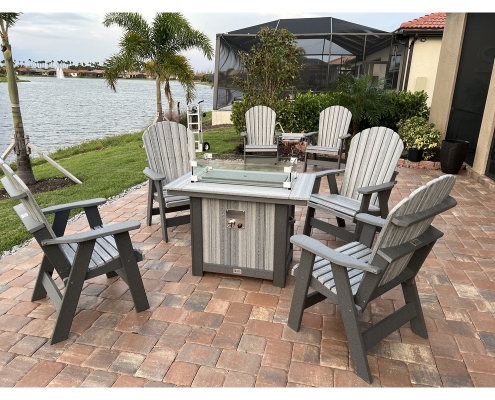 Patio Arm Chairs with Fire table