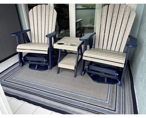 2ft Swivel Gliders in Patriot Blue and Speckled Maple