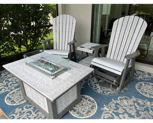2ft Swivel Gliders with Fire Table