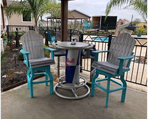 Bar Height Swivel Patio Armchairs