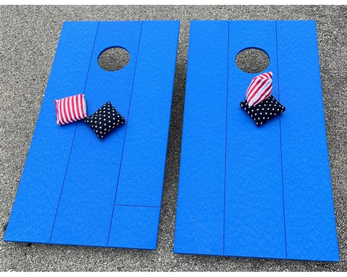 Cornhole Boards in all Burns Blue