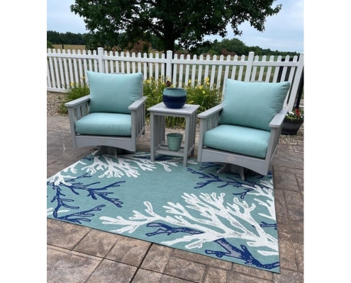deep seat swivel chairs with end table light gray
